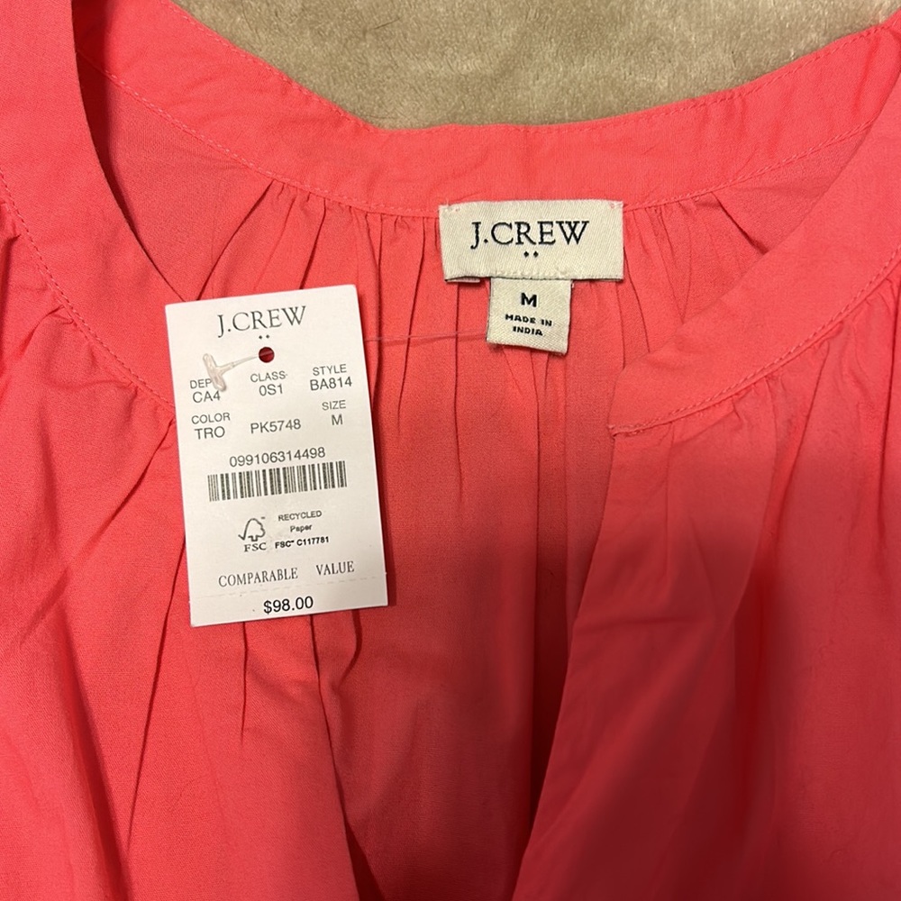NWT JCrew Cotton poplin tiered dress, Size M - Picture 4 of 5